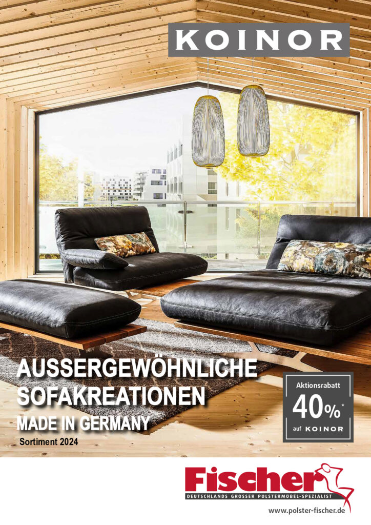 Moderne Sofas und Bühnenbild für Koinor-Möbel.
