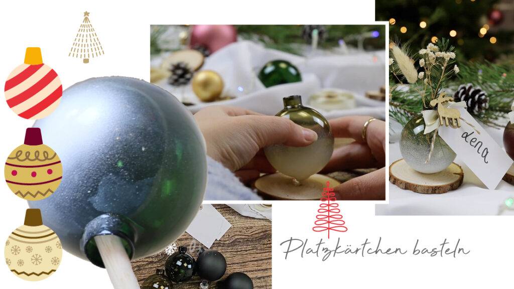 Platzkaertchen Aus Weihnachtskugeln