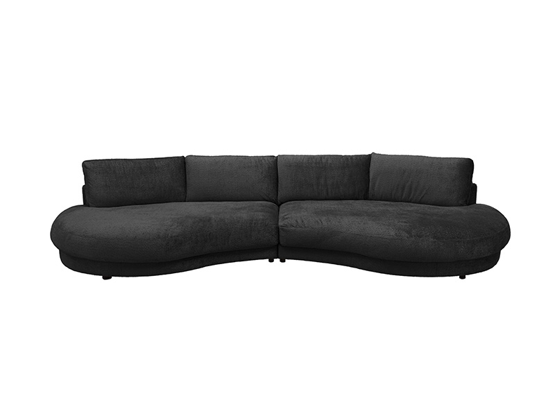 Gemütlches Design einmal anders - Sofa NE29 mit rundem Abschluss in schwarz