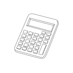 Taschenrechner Icon in feinen Linien