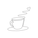 Kaffee Icon mit feinen Linien