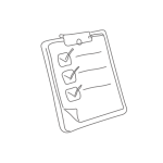 Checklisten Icon mit feinen Linien